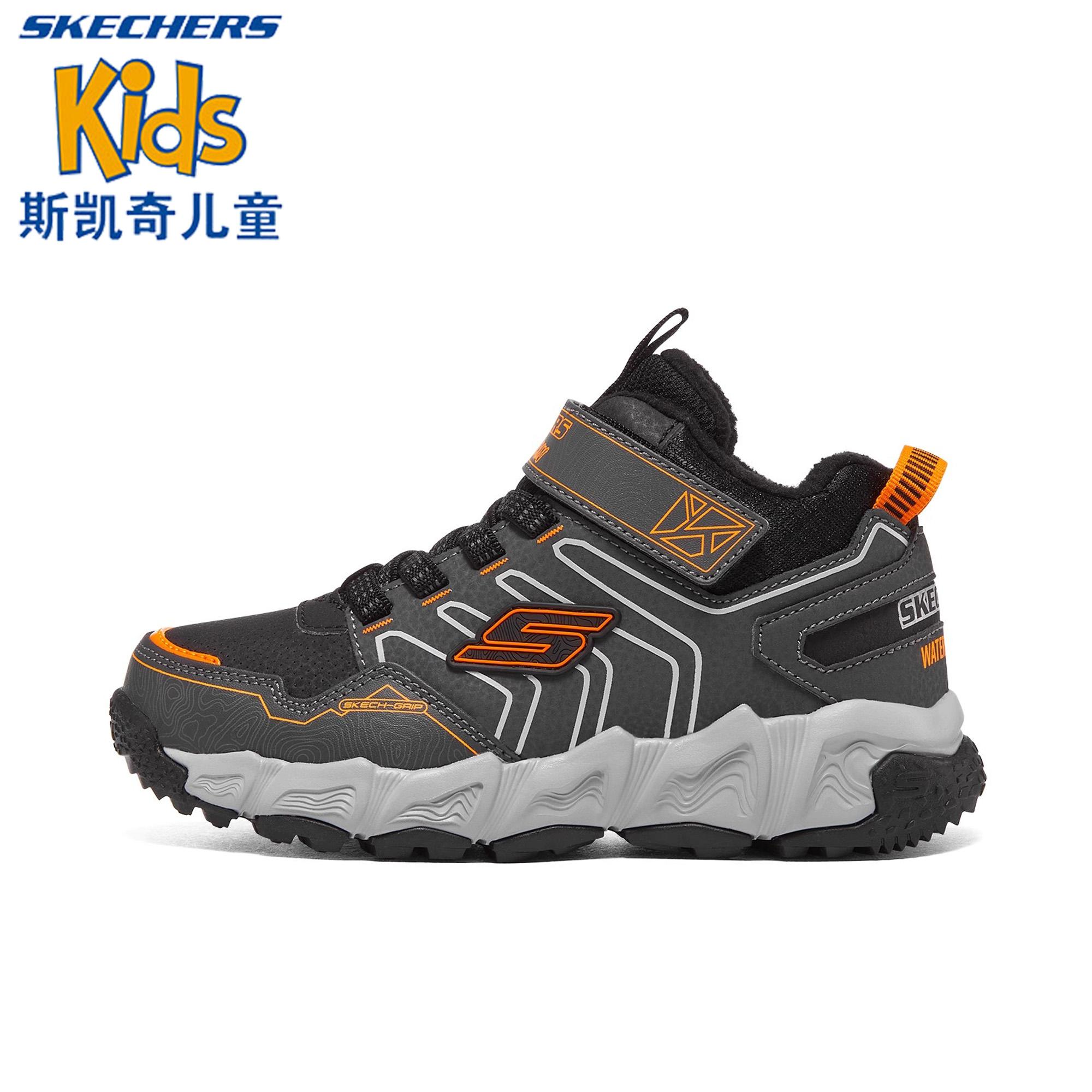 Skechers斯凯奇男童秋冬二棉薄绒防水皮面防滑运动鞋雨鞋406422主图
