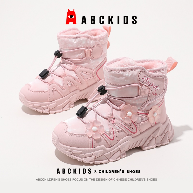 ABCkids童鞋女童雪地靴2024冬季新款儿童棉鞋加绒加厚女孩棉靴子主图
