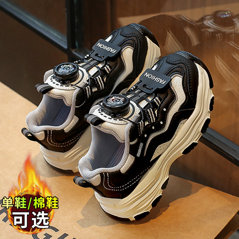 李宁氢快联名男童鞋子2024新款秋冬季儿童轻便运动老爹鞋加绒二棉主图