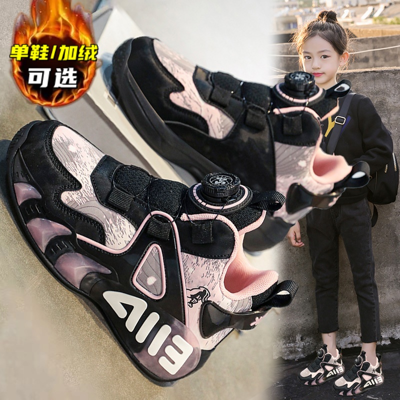 安 氢快联名女童鞋2024冬季新款儿童运动鞋加绒二棉鞋女孩跑步鞋主图