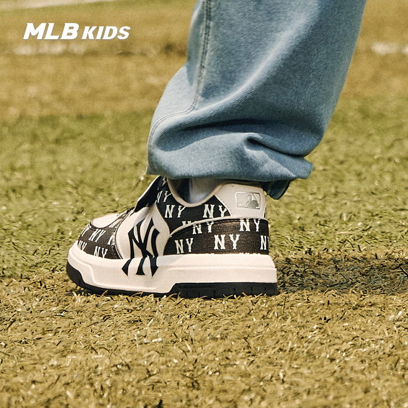 MLB儿童官方男女童时髦复古老花运动鞋休闲洋气潮流鞋秋冬款主图
