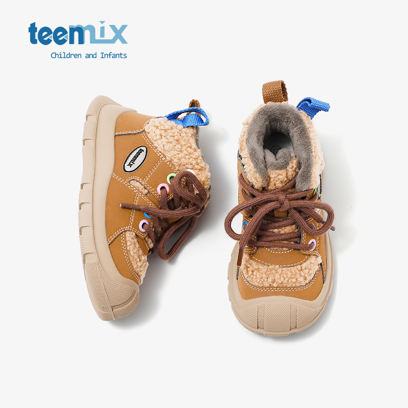 teenmix2024新款冬季女童二棉鞋儿童毛毛鞋保暖加绒男童大棉鞋子主图