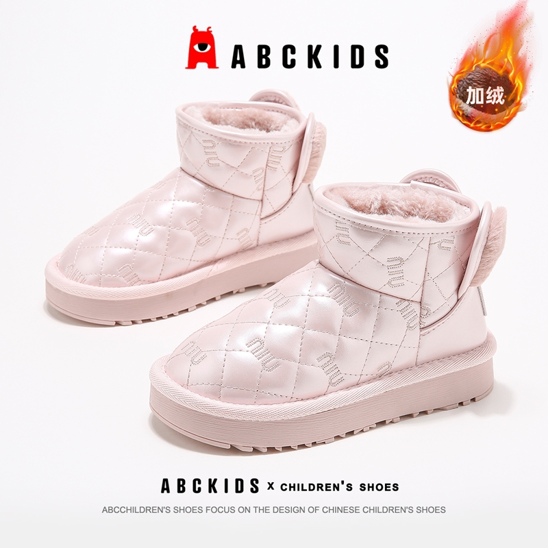 ABCkids童鞋女童加绒雪地靴冬季儿童棉鞋秋冬小女孩童鞋保暖棉靴主图