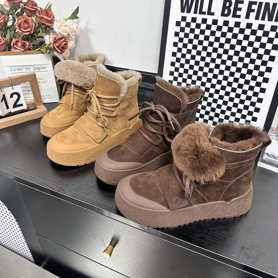 冬季新品经典时尚百搭休闲雪地靴气质软底个性冷粘工艺8266//HMT主图