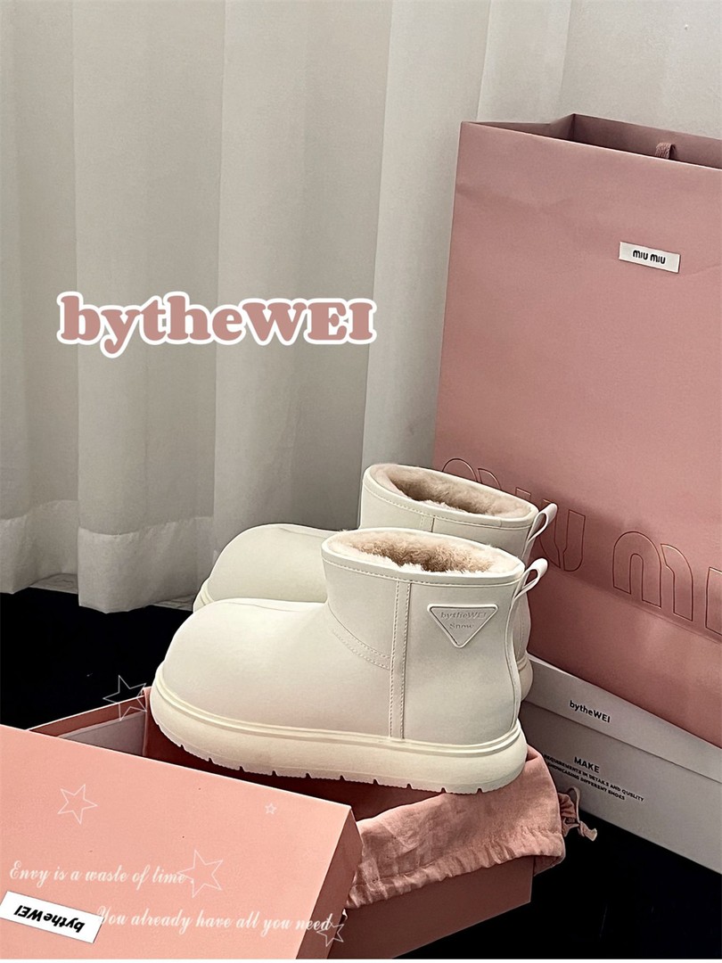 bytheWEI【豚豚雪地靴】保暖搭子冬季雪地靴女白色厚底大头加绒短靴主图