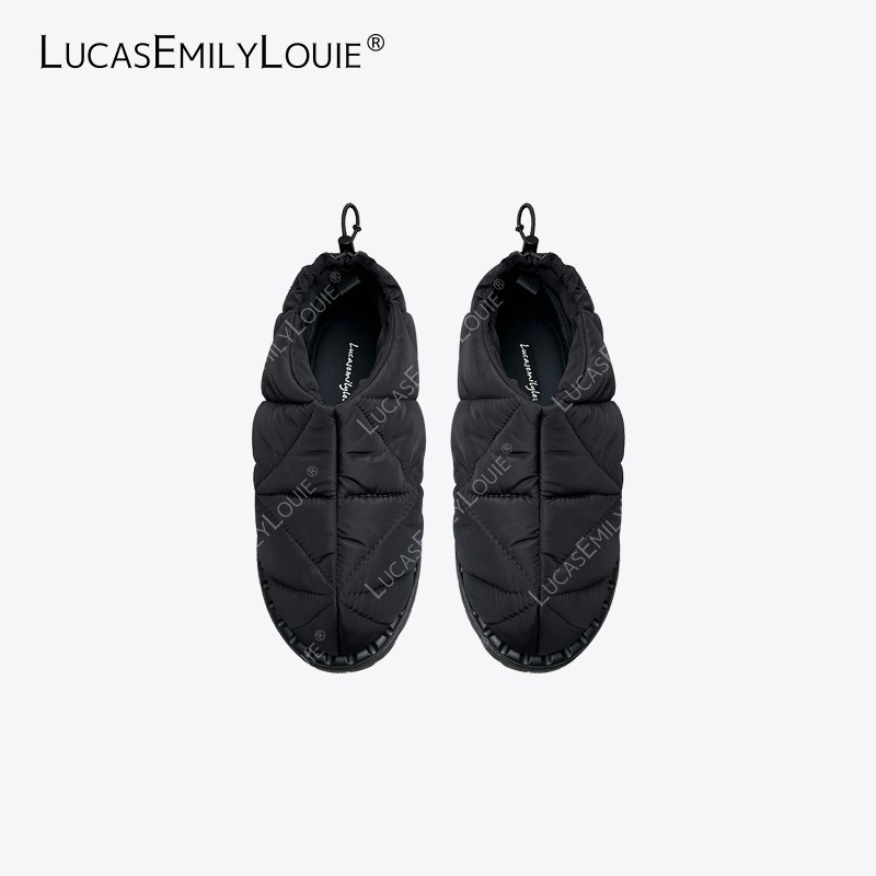 LUCASEMILYLOUIE 圆头收缩绳保暖一脚蹬面包棉鞋雪地鞋240186主图