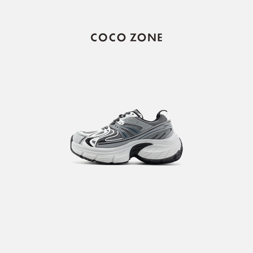COCO ZONE 刘一一 厚底老爹鞋复古撞色系带通勤休闲鞋 CC2D2961主图