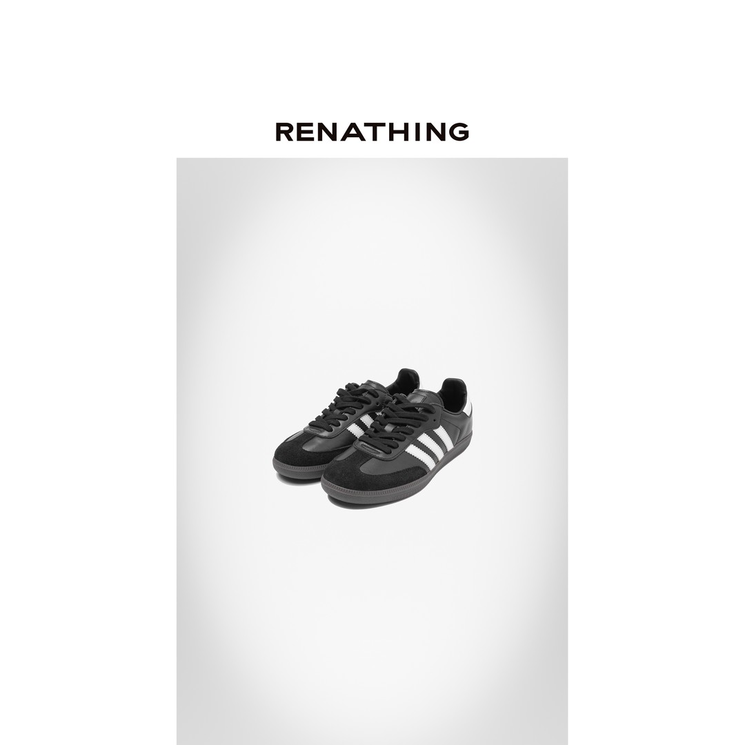  【RENATHING】拼色圆头休闲德训鞋主图