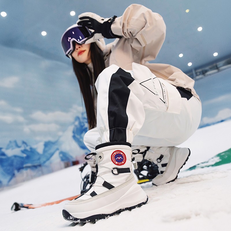 2024新款时尚女士雪地靴加绒加厚冬季女棉靴哈尔滨雪乡旅游棉鞋男主图