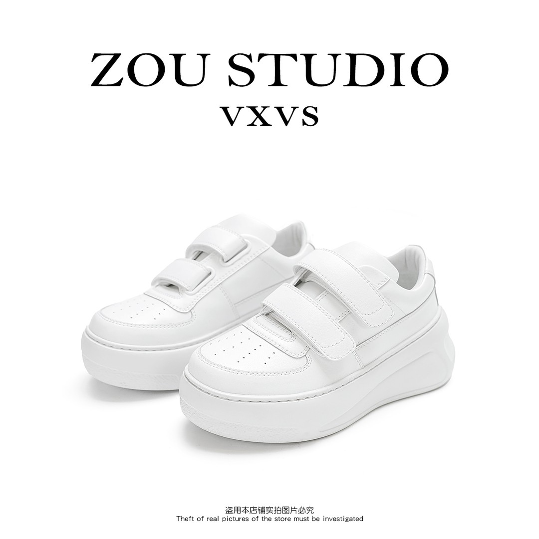 ZOU STUDIO{VXVS} 魔术贴小白鞋 经典百搭厚底小白鞋 N65主图