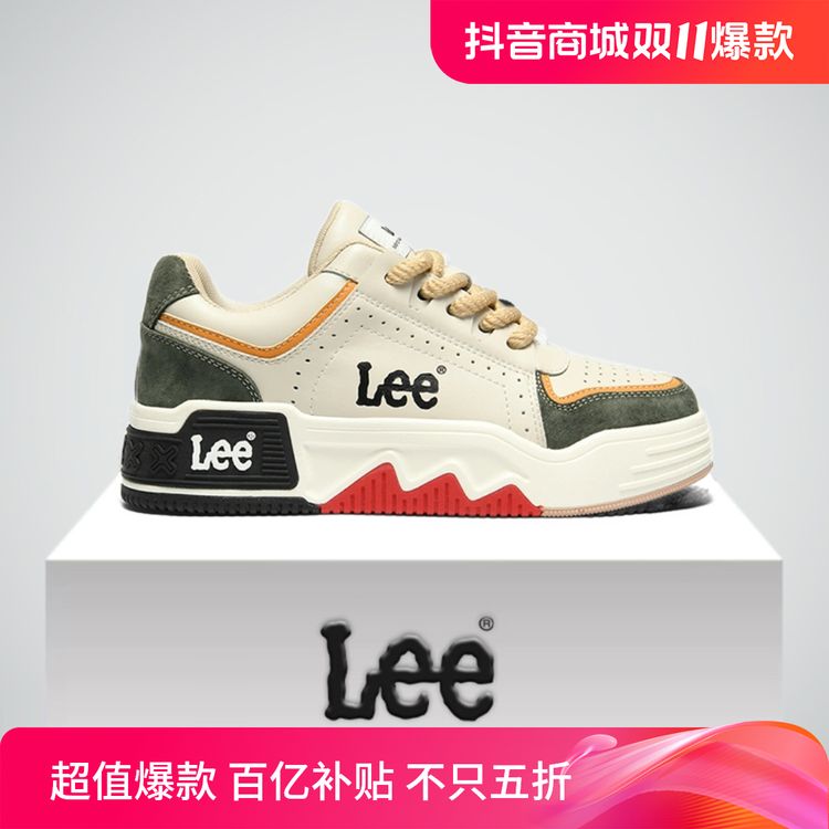 Lee男鞋2024冬季新款百搭真皮保暖面包鞋防滑增高运动鞋加绒板鞋主图