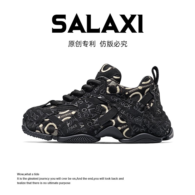 SALAXI【情侣款】欧洲站秋冬时尚厚底鞋个性刺绣印花百搭休闲鞋主图