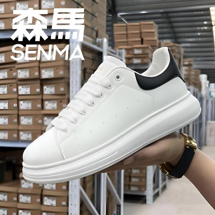 SENMA/森马小白鞋情侣款时尚厚底男女休闲板鞋潮流百搭白色运动鞋主图