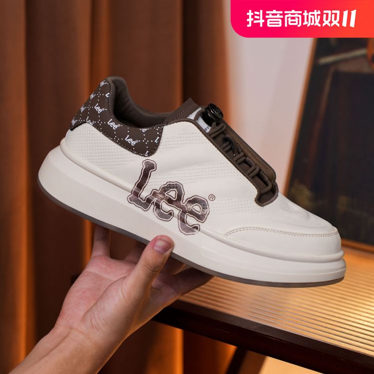 Lee懒人一脚蹬秋季新款真皮雅丹风增高男鞋保暖搭子休闲低帮潮鞋主图