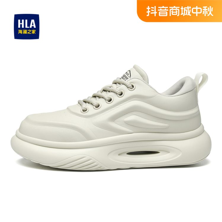 HLA/海澜之家新款【虫洞科技】面包板鞋厚底男鞋踩屎感防滑增高减震主图