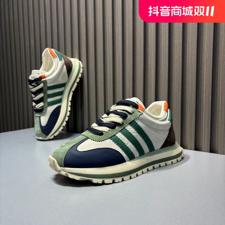 潮牌三道杠阿甘鞋男2024新款舒适皮面软底增高百搭网红爆款休闲鞋主图