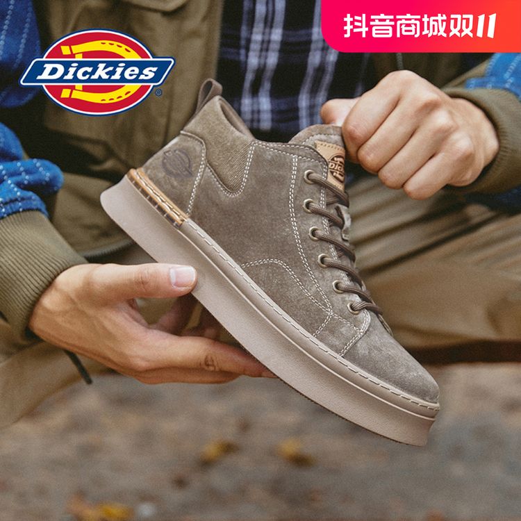 Dickies板鞋男2024秋季复古厚底防滑男鞋百搭鞋中帮男款户外鞋子主图