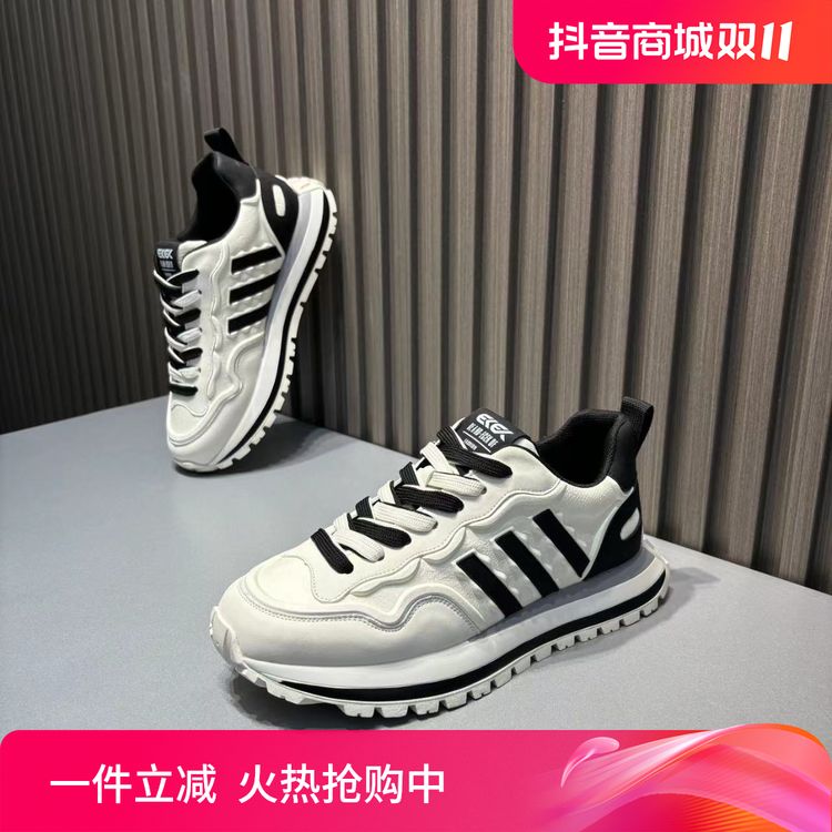 小白鞋男士款2024新款爆款秋季时尚潮牌阿甘鞋软底软面舒适休闲鞋主图