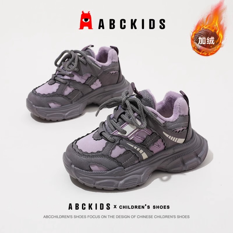 ABCkids童鞋加绒保暖儿童棉鞋冬季女童运动鞋青少年户外老爹鞋子 主图