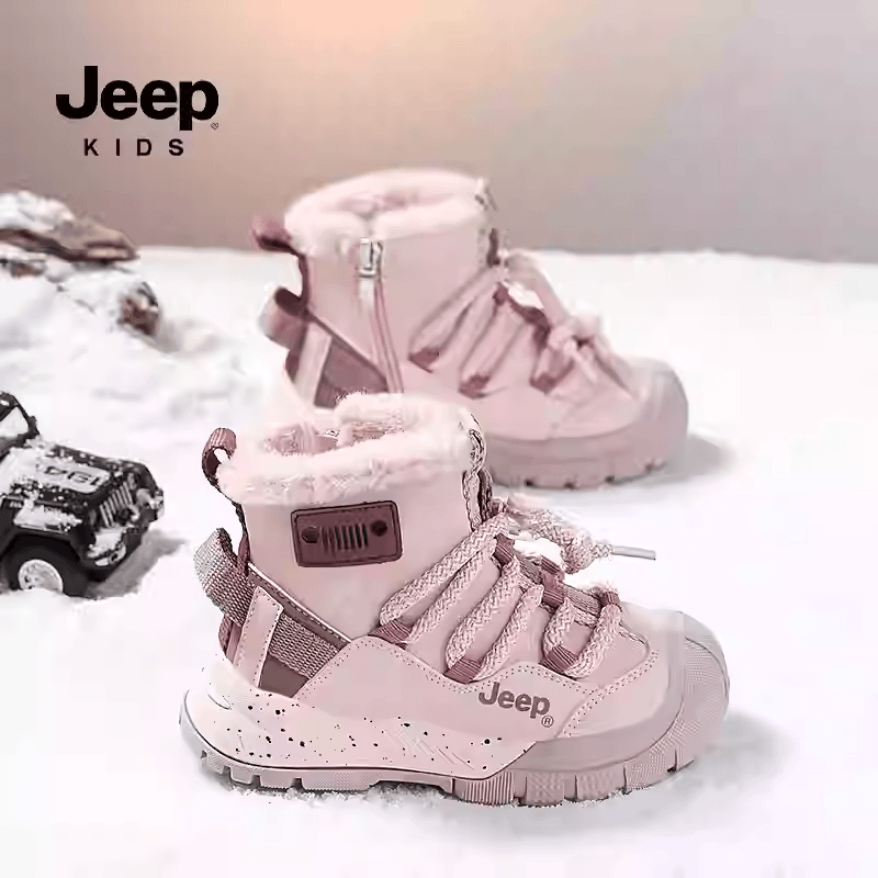 JEEP/吉普雪地靴女童保暖雪地靴冬季加绒加厚男童儿童高帮大棉鞋主图