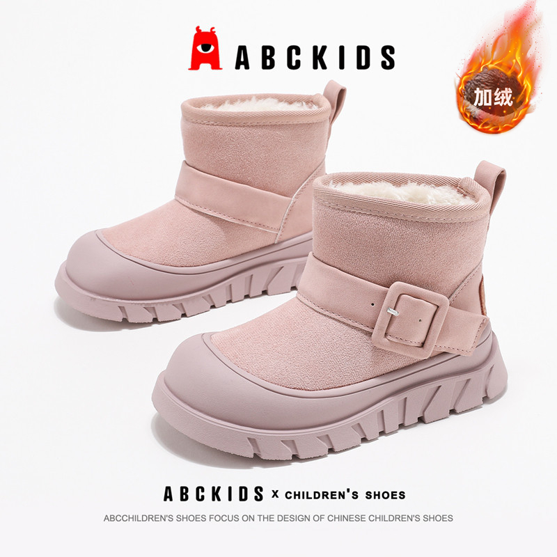 ABCkids童鞋女童雪地靴冬季加绒加厚靴子抗寒冬鞋儿童大棉鞋女孩主图