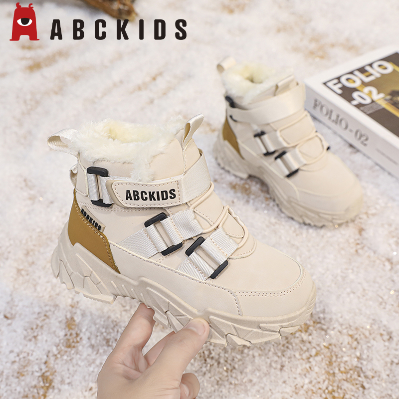 ABCkids童鞋2024冬季新款儿童棉鞋加绒加厚女童雪地靴女孩厚鞋子主图