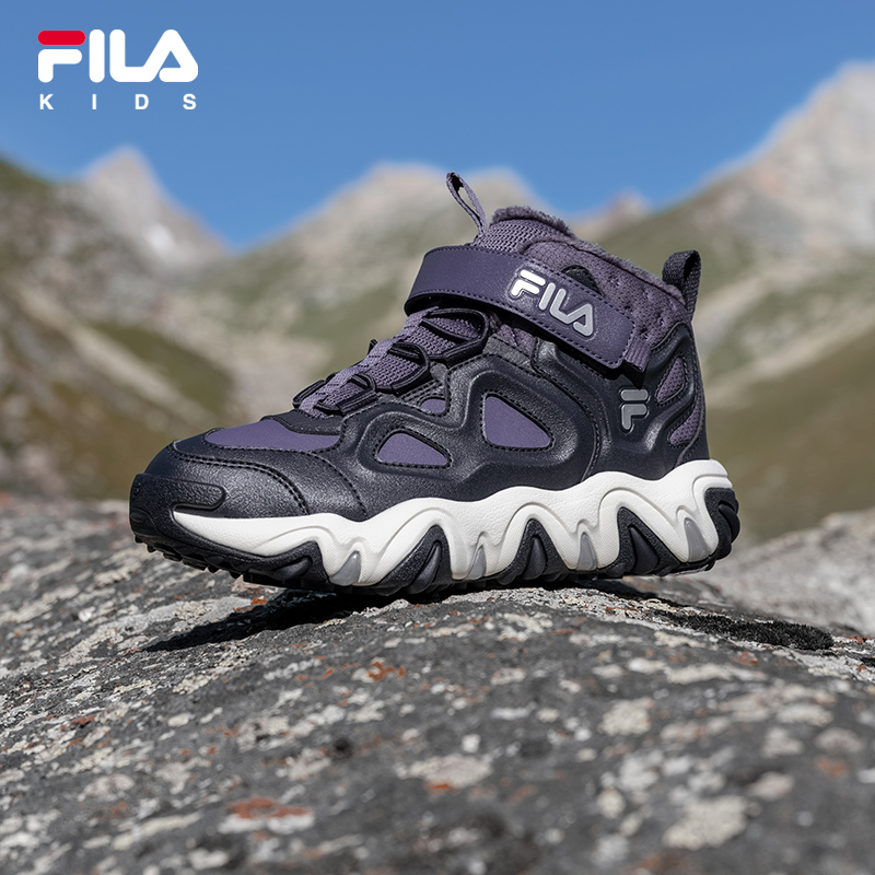 FILA KIDS斐乐童鞋儿童户外棉鞋冬季款男女大童魔术贴保暖雪地靴主图