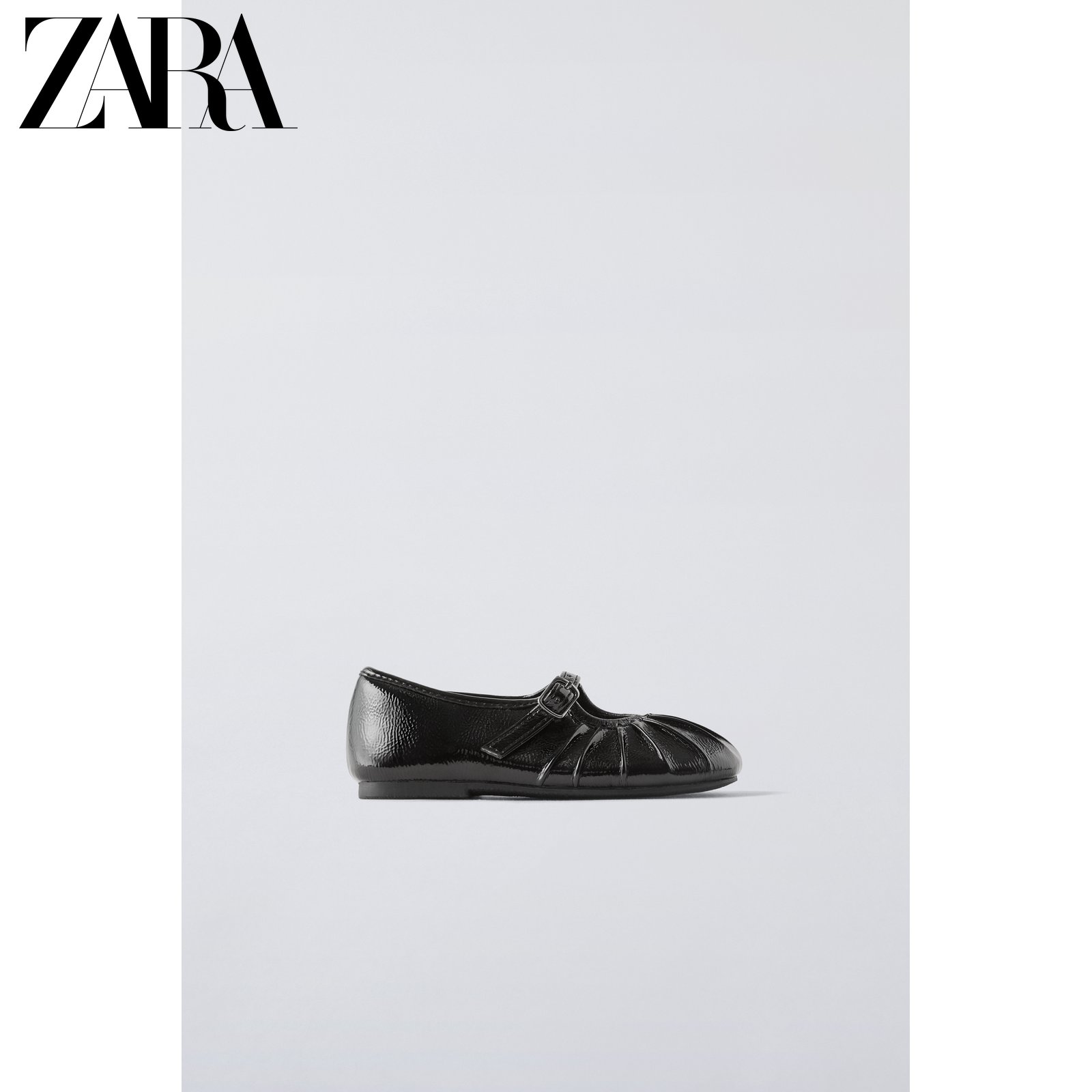 ZARA 2024秋季新品 儿童鞋幼童 漆皮效果搭扣芭蕾鞋 6511430主图