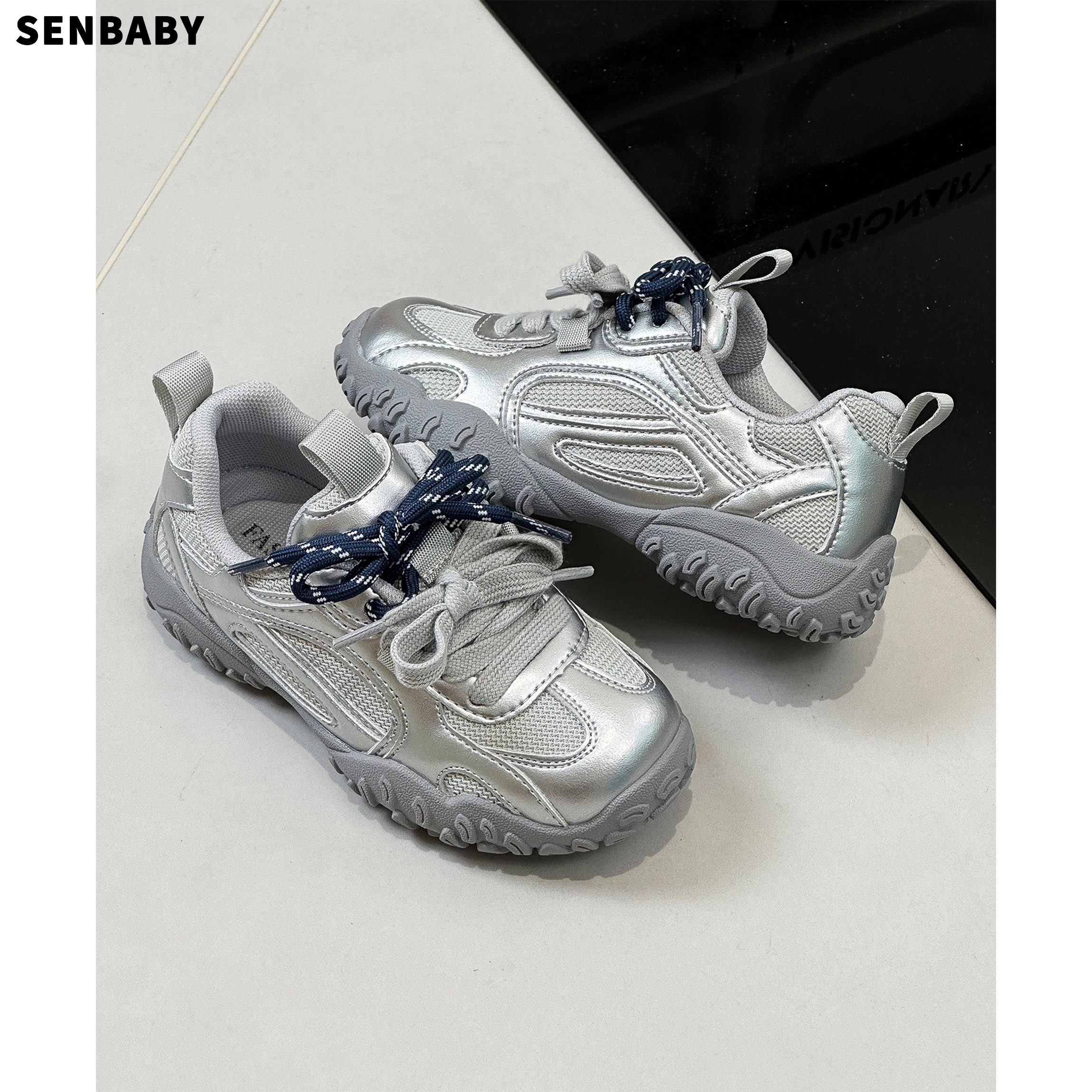 senbaby儿童鞋透气网面鞋子宝宝轻盈德训鞋中大童跑鞋女童休闲鞋主图