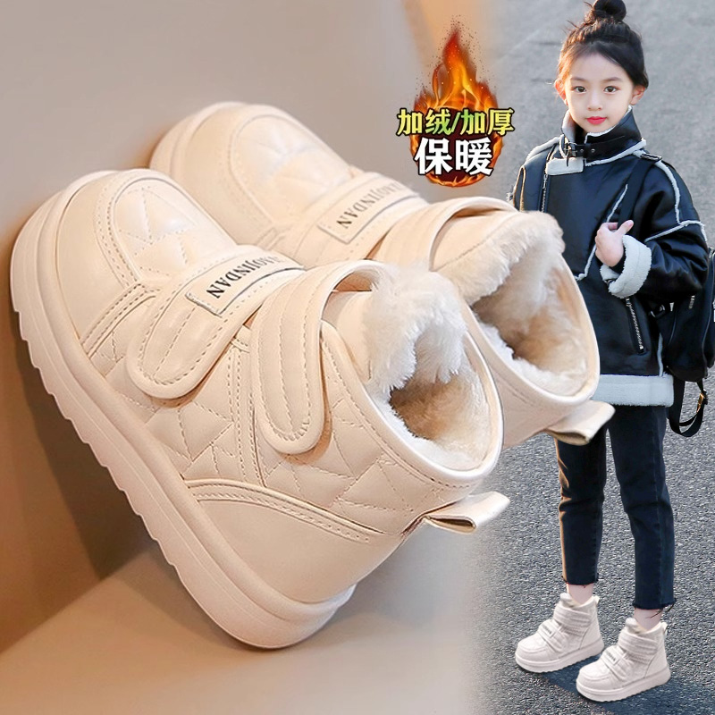 李宁氢云女童雪地靴冬季2024新款棉鞋防水儿童女孩高帮大棉靴加绒主图