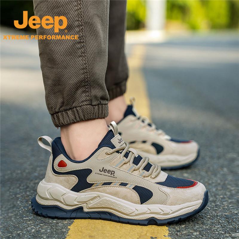 jeep男鞋秋冬新款休闲百搭运动鞋增高厚底老爹鞋户外软底跑步鞋子主图