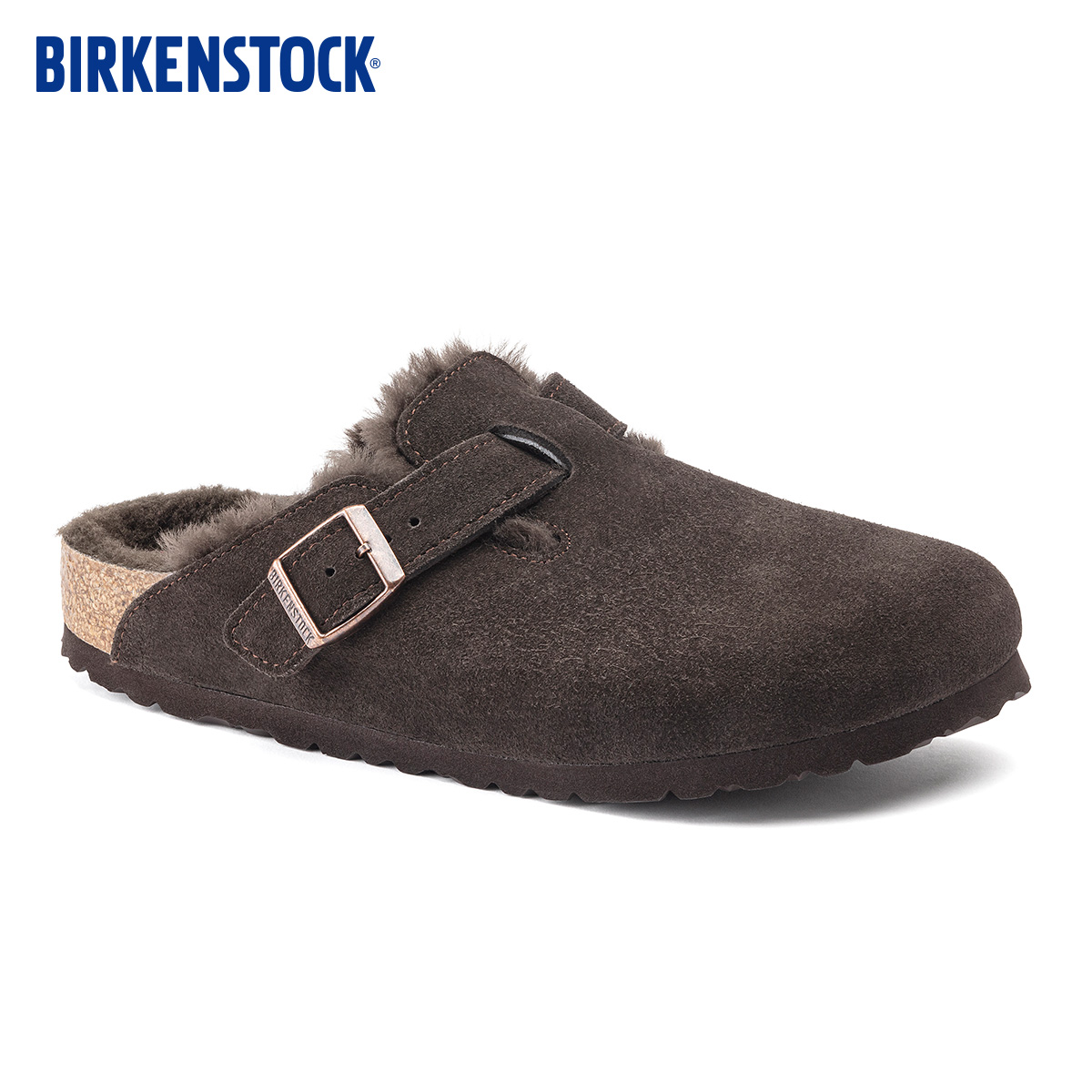 BIRKENSTOCK勃肯德国进口男女款绒面革Boston Shearling毛毛拖鞋主图