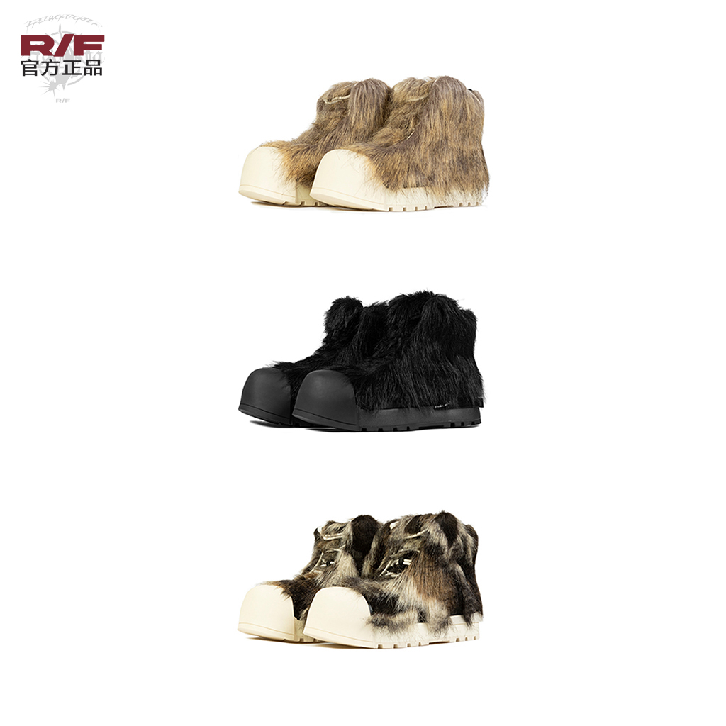 R/F LONG HAIRED HIGH TOP THICK SOLED BOOTS 长毛高邦大头靴主图