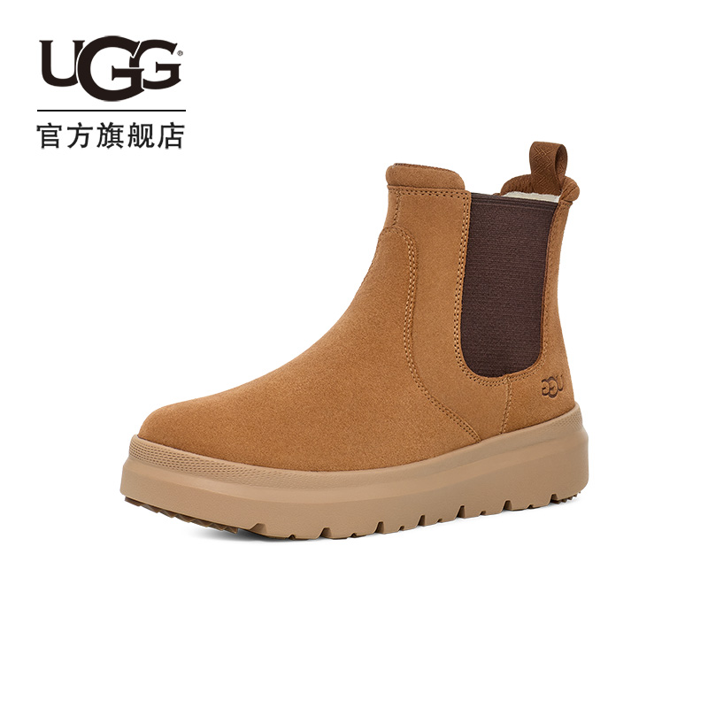 UGG秋季男士舒适平底圆头轻便时尚潮流短靴休闲切尔西靴 1152050主图