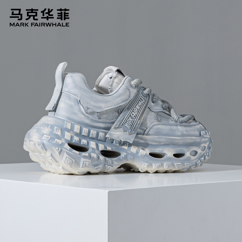 马克华菲老爹鞋2024真皮潮鞋厚底增高休闲鞋秋季透气百搭时尚男鞋主图