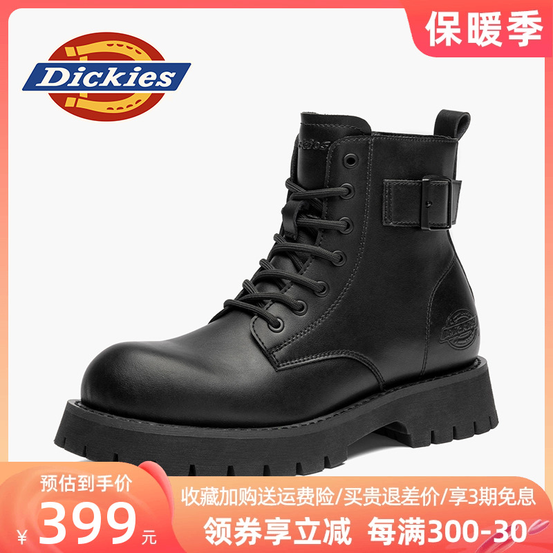 Dickies马丁靴男款2024新款男鞋冬季拉链高帮靴子男士英伦工装靴主图