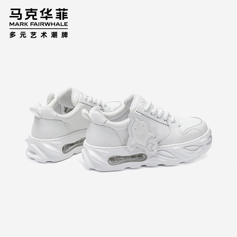 马克华菲鞋子男秋季潮牌高级感面包鞋复古男士真皮休闲板鞋气垫鞋主图