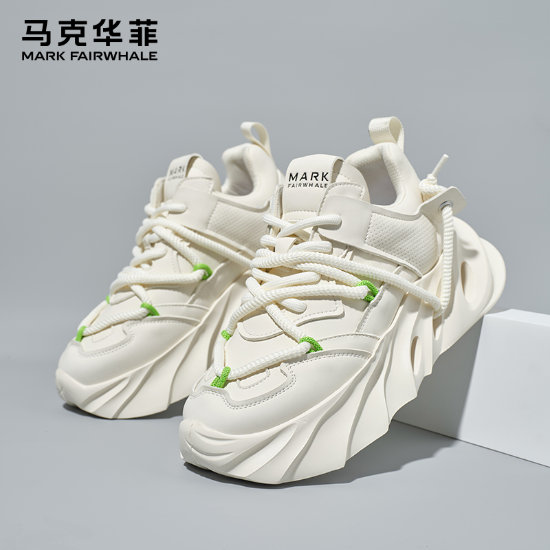 马克华菲真皮男鞋2024秋冬新款厚底增高百搭爆款时尚休闲鞋老爹鞋主图