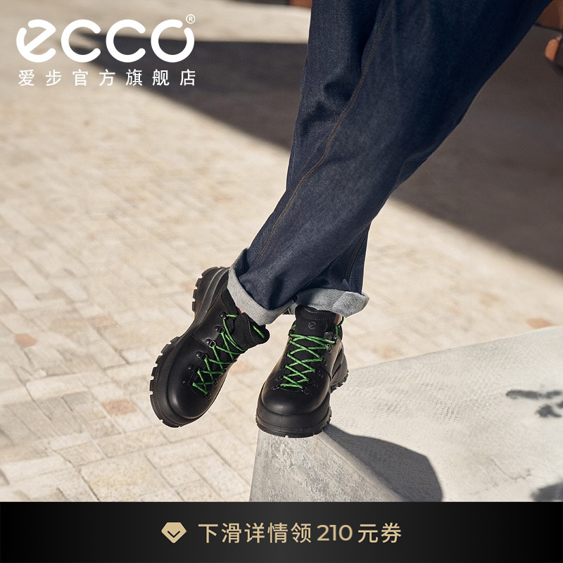 ECCO爱步工装鞋男款美式复古厚底低帮马丁靴皮鞋踪迹30 550614主图