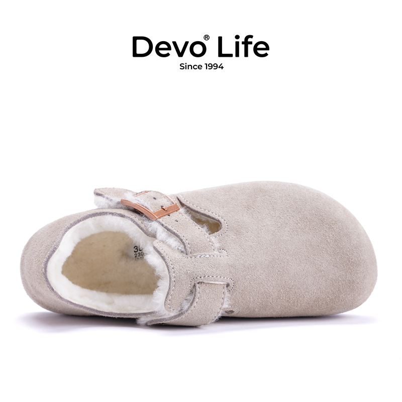 Devo/的沃【预售】【直播专享】软木鞋加绒保暖鞋男女鞋96008主图