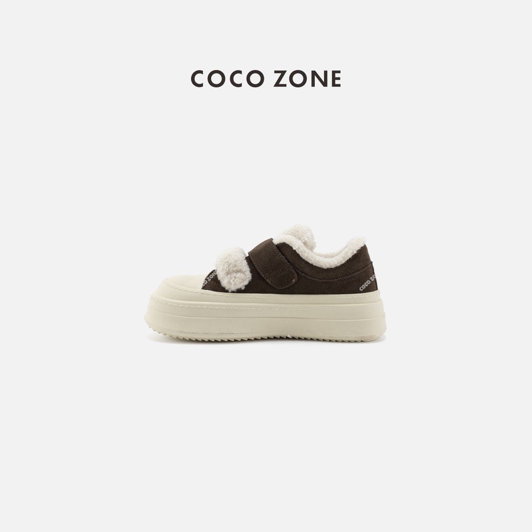 COCO ZONE 刘一一 冬季厚底加绒魔术贴百搭保暖休闲鞋CC2D3029主图