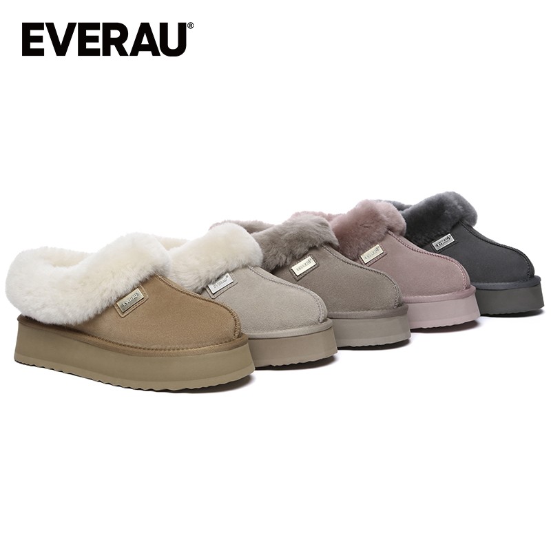 EVERAU(轻氧)女士冬季外穿雪地靴翻毛4cm厚底轻便保暖女鞋UEA2001主图