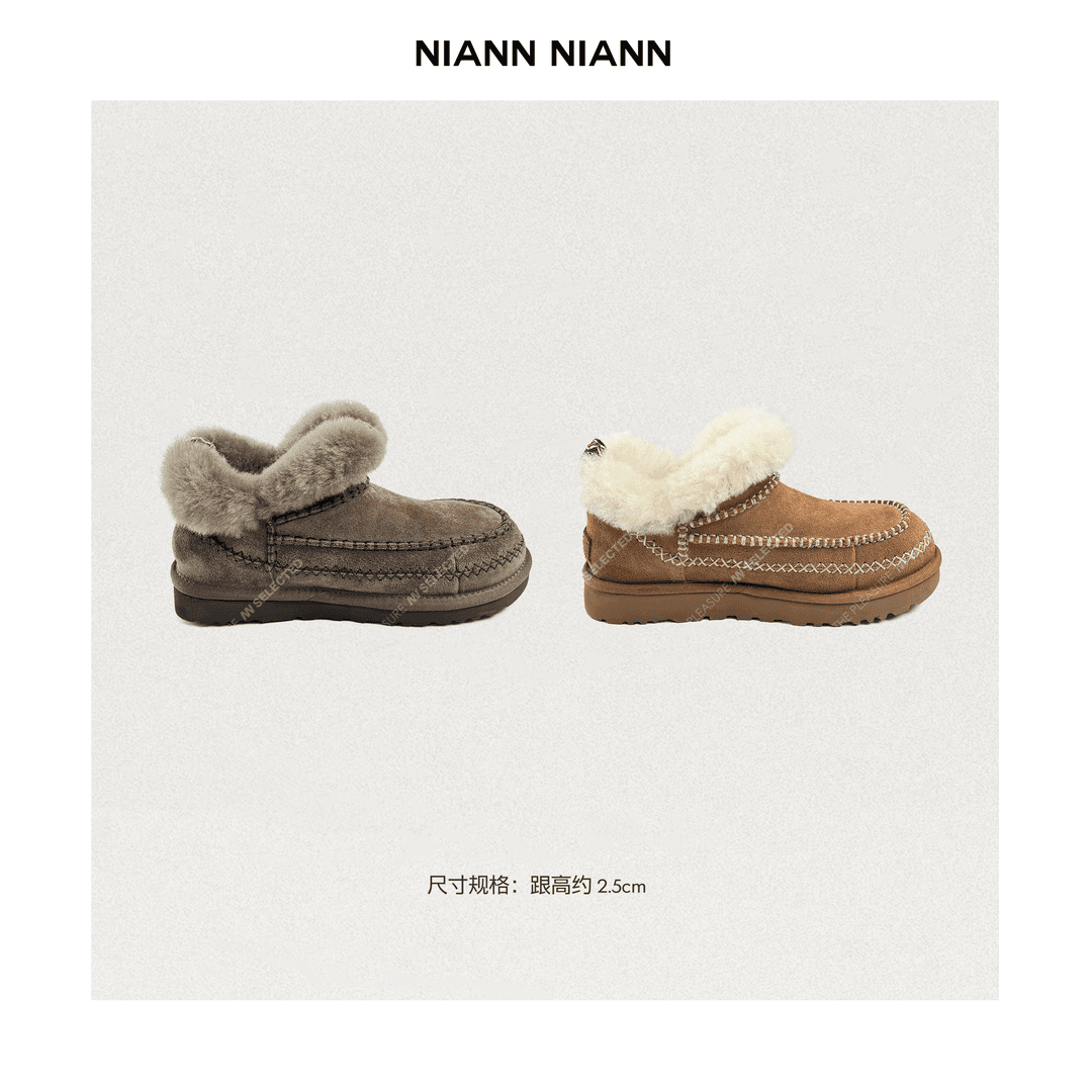 NiannNiann 2024新品鞋履加绒保暖翻毛雪地靴14764主图