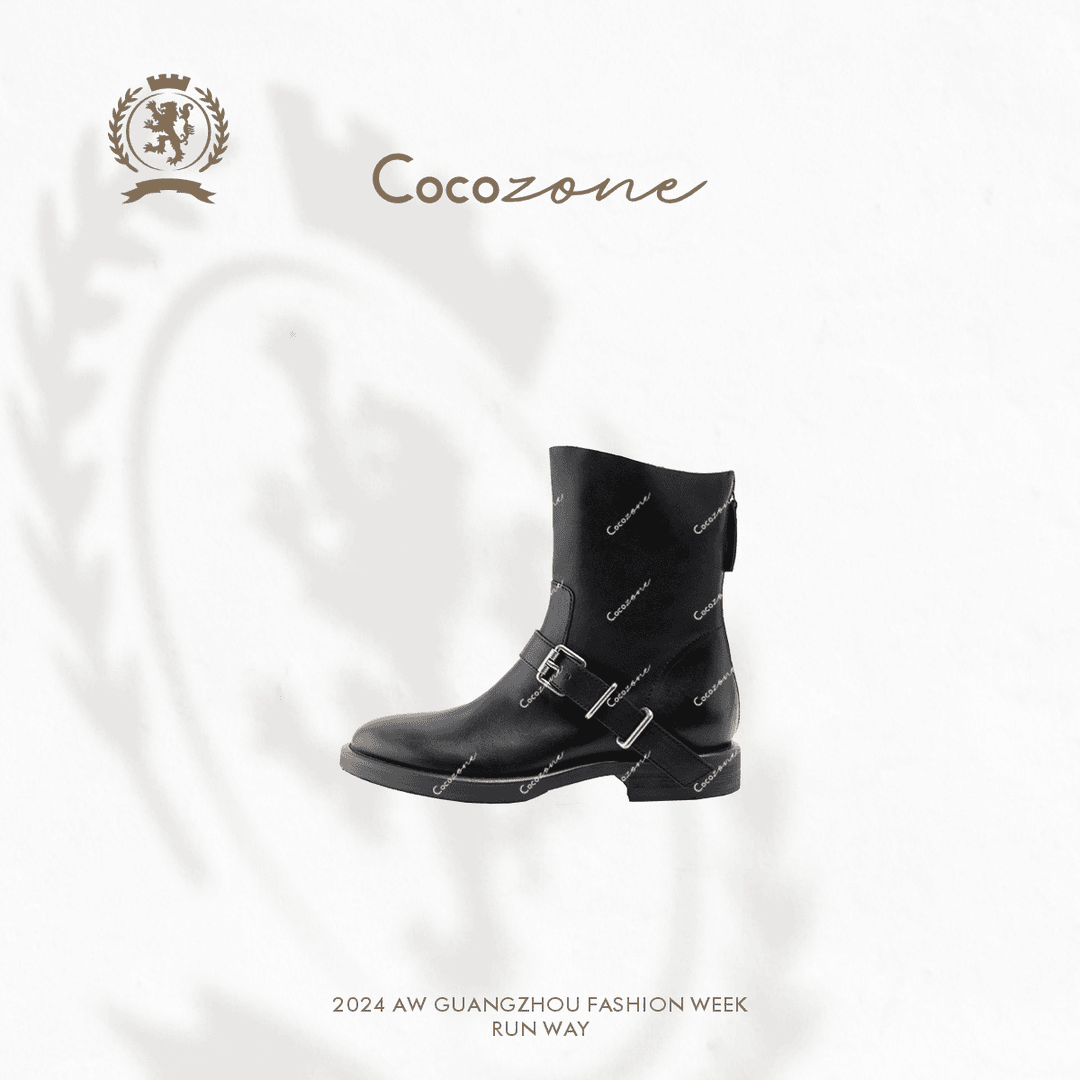 COCO ZONE 刘一一 ”英伦学院“ 设计感搭扣短靴CC2C2297主图
