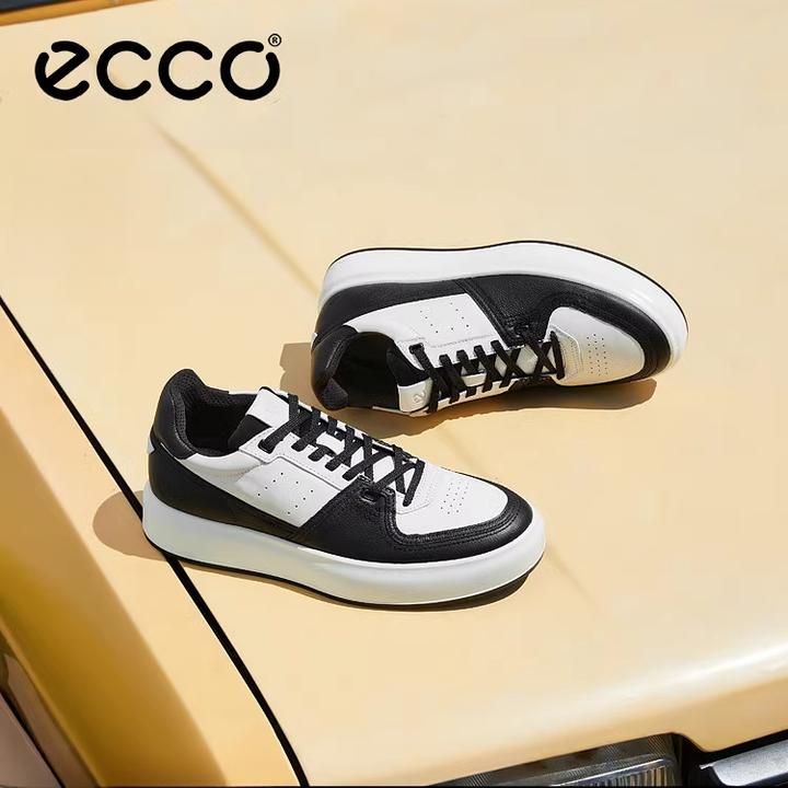 ECCO爱步【街头ACE】厚底板鞋男 秋季新款简约时尚真皮休闲鞋856824主图