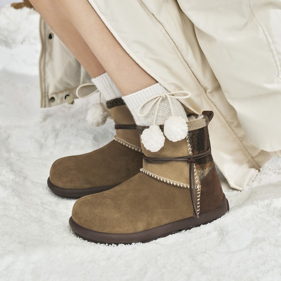 玛速主义2025年新款时尚休闲时装靴保暖加绒雪地靴百搭短靴女主图