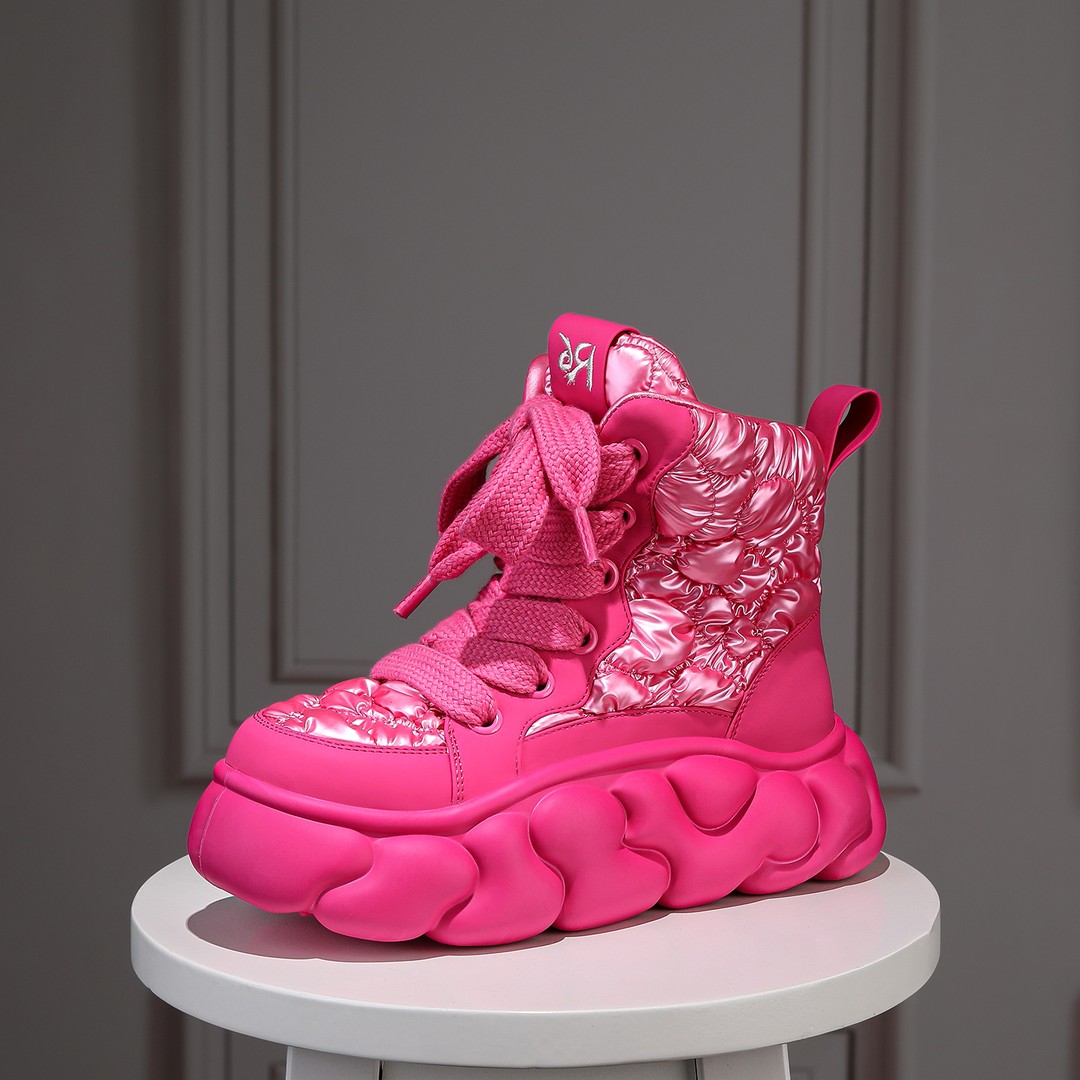 R6 时尚增高5cm潮流女士运动休闲风拼色厚底女士高帮鞋986523主图