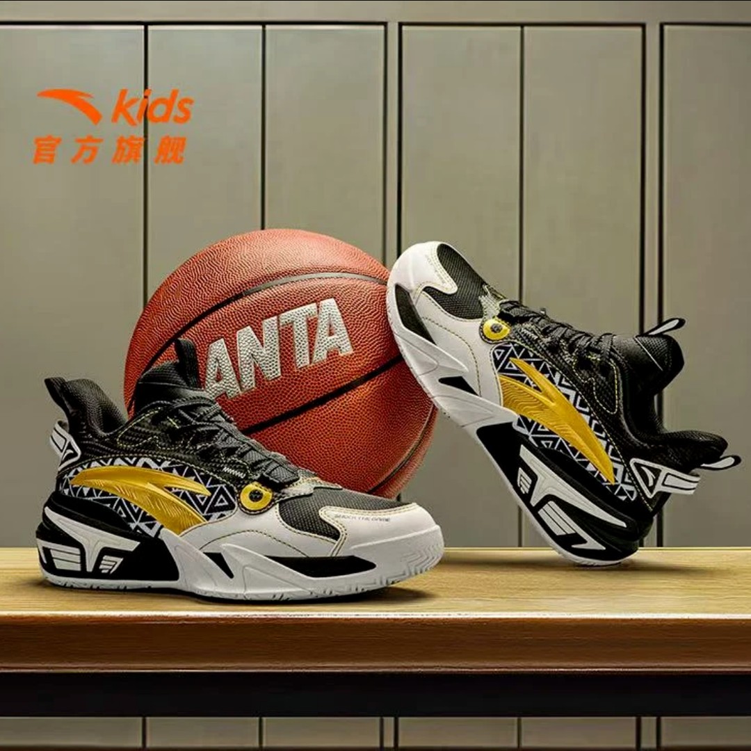 安踏儿童男大童篮球鞋2025春季新款舒适防滑耐磨青少年低帮篮球鞋主图