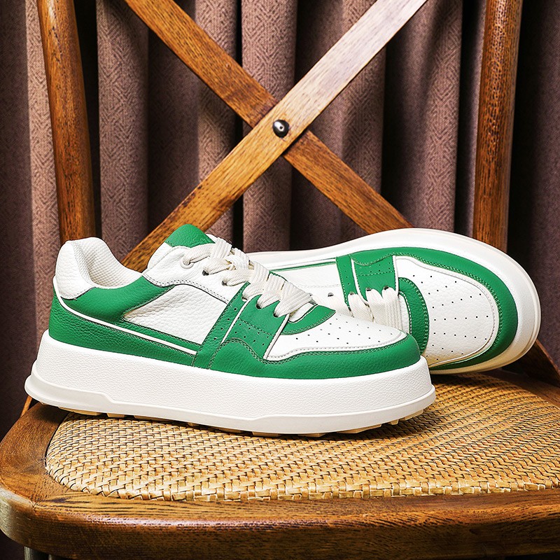 【直播专享】厚底复古百搭男鞋低帮鞋时尚休闲鞋板鞋绿色爆款运动鞋主图