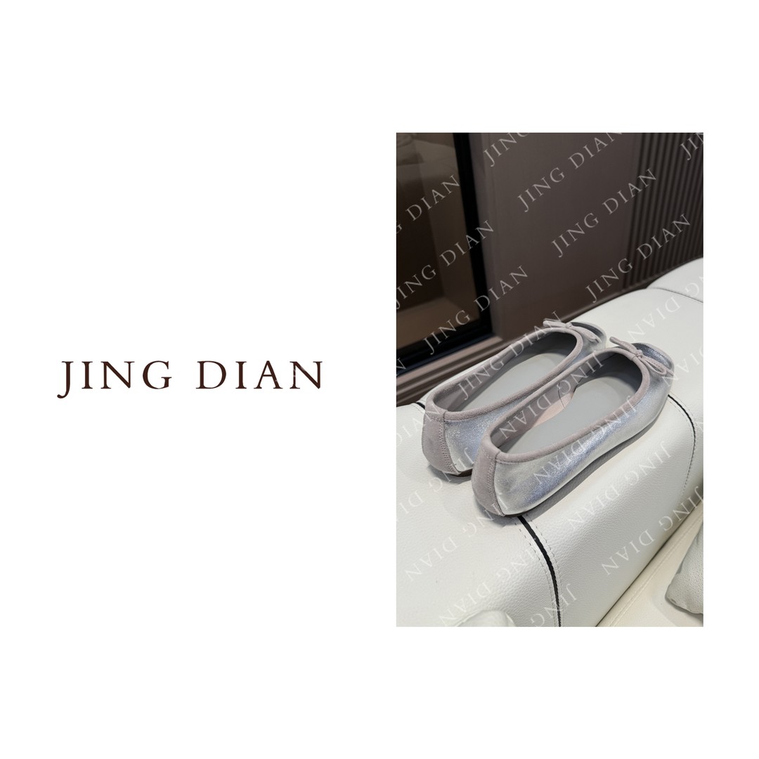 【JD】定制款银灰色蝴蝶结单鞋主图